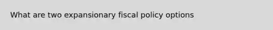 What are two expansionary fiscal policy options