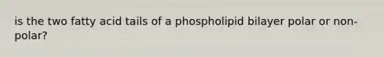 is the two fatty acid tails of a phospholipid bilayer polar or non-polar?