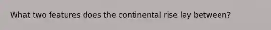 What two features does the continental rise lay between?