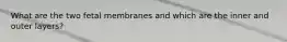 What are the two fetal membranes and which are the inner and outer layers?