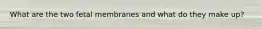 What are the two fetal membranes and what do they make up?