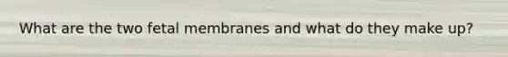 What are the two fetal membranes and what do they make up?