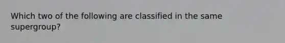 Which two of the following are classified in the same supergroup?