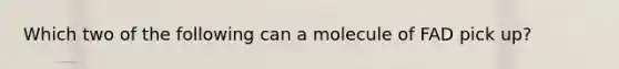 Which two of the following can a molecule of FAD pick up?