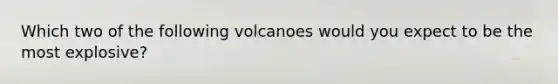 Which two of the following volcanoes would you expect to be the most explosive?