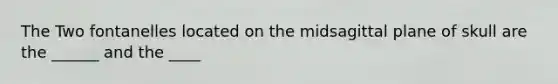 The Two fontanelles located on the midsagittal plane of skull are the ______ and the ____