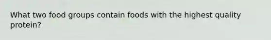 What two food groups contain foods with the highest quality protein?