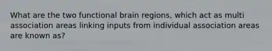 What are the two functional brain regions, which act as multi association areas linking inputs from individual association areas are known as?