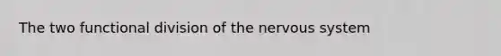 The two functional division of the nervous system