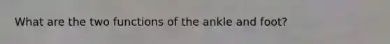 What are the two functions of the ankle and foot?