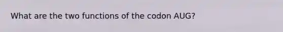 What are the two functions of the codon AUG?