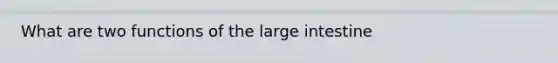 What are two functions of the large intestine