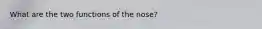 What are the two functions of the nose?