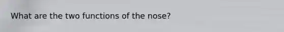 What are the two functions of the nose?