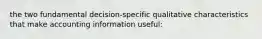 the two fundamental decision-specific qualitative characteristics that make accounting information useful: