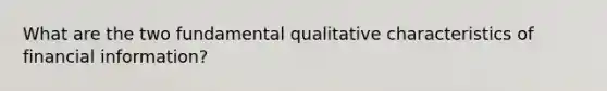 What are the two fundamental qualitative characteristics of financial information?