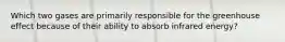 Which two gases are primarily responsible for the greenhouse effect because of their ability to absorb infrared energy?