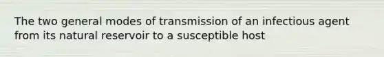 The two general modes of transmission of an infectious agent from its natural reservoir to a susceptible host