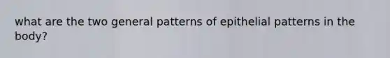 what are the two general patterns of epithelial patterns in the body?