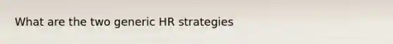 What are the two generic HR strategies