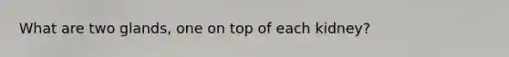 What are two glands, one on top of each kidney?