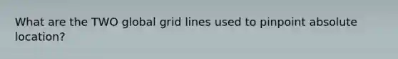 What are the TWO global grid lines used to pinpoint absolute location?