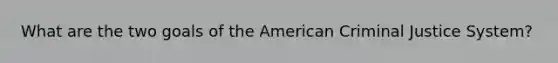 What are the two goals of the American Criminal Justice System?