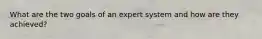 What are the two goals of an expert system and how are they achieved?