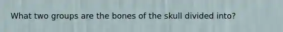 What two groups are the bones of the skull divided into?