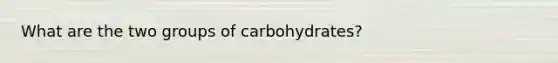 What are the two groups of carbohydrates?