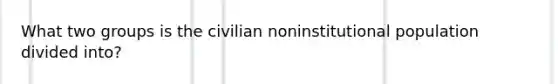 What two groups is the civilian noninstitutional population divided into?