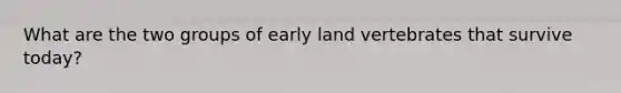 What are the two groups of early land vertebrates that survive today?