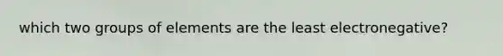 which two groups of elements are the least electronegative?