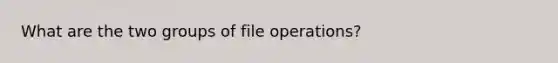 What are the two groups of file operations?