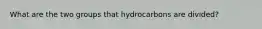 What are the two groups that hydrocarbons are divided?