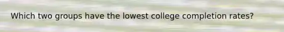 Which two groups have the lowest college completion rates?