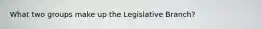 What two groups make up the Legislative Branch?