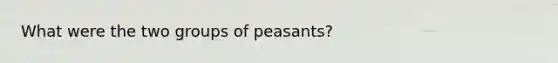 What were the two groups of peasants?