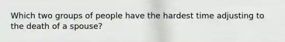 Which two groups of people have the hardest time adjusting to the death of a spouse?