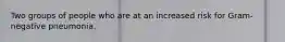 Two groups of people who are at an increased risk for Gram-negative pneumonia.