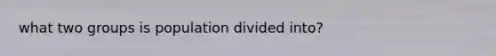 what two groups is population divided into?