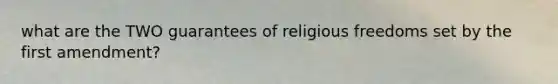 what are the TWO guarantees of religious freedoms set by the first amendment?