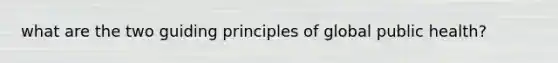 what are the two guiding principles of global public health?