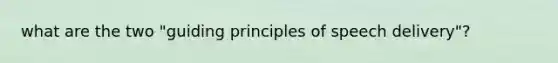 what are the two "guiding principles of speech delivery"?