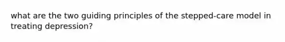 what are the two guiding principles of the stepped-care model in treating depression?