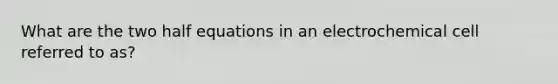 What are the two half equations in an electrochemical cell referred to as?