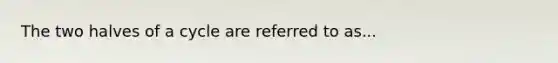 The two halves of a cycle are referred to as...