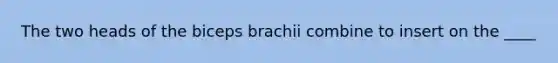 The two heads of the biceps brachii combine to insert on the ____