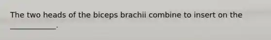 The two heads of the biceps brachii combine to insert on the ____________.