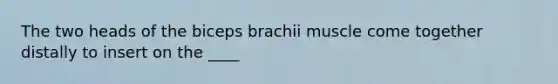 The two heads of the biceps brachii muscle come together distally to insert on the ____